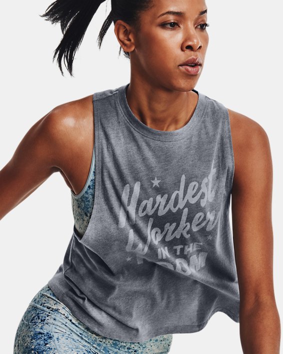 Women's Project Rock Show Me Work Tank in Gray image number 0
